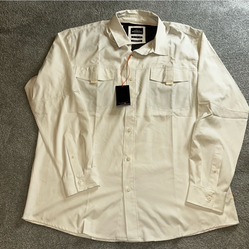 Quiksilver Men's Casual Button Down Shirt - Cream